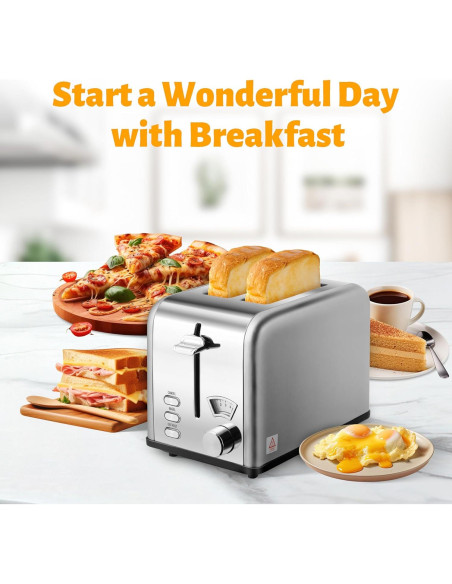 Tostadora HealSmart Acero Inoxidable 2 Rebanadas Plata