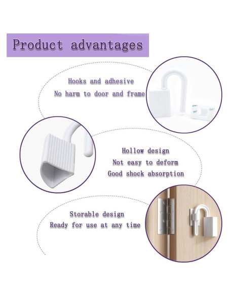 4 Piezas Protector de Dedos para Puertas Bebé DHinkyoung Blanco