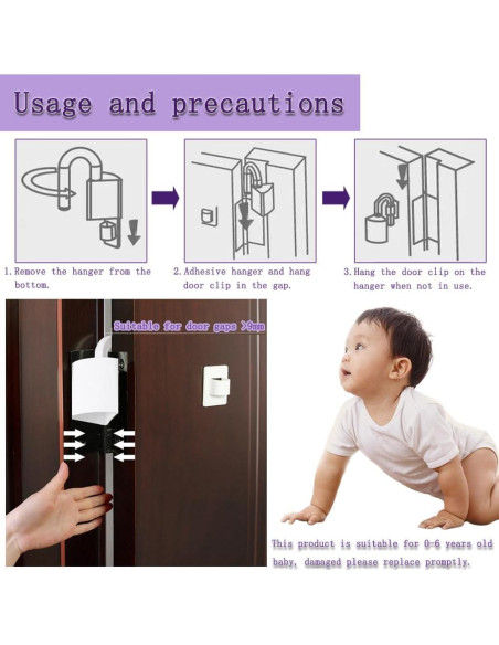 4 Piezas Protector de Dedos para Puertas Bebé DHinkyoung Blanco