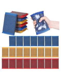 30 Esponjas de Acero Inoxidable Pafeooui - Limpieza Sin Rayones