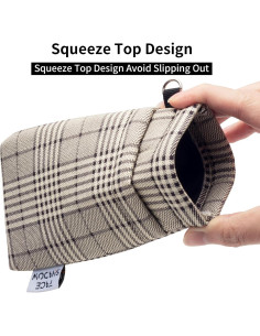 Estuche Doble para Gafas Cuadrillé Beige con Paño 2