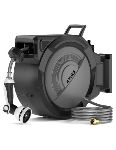 Carrete de Manguera de Jardín Retráctil AYURA 20,12 m UV