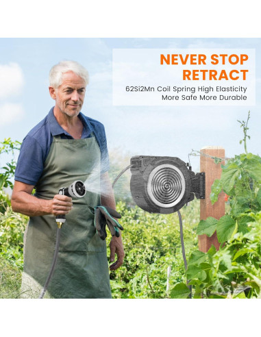 Carrete de Manguera de Jardín Retráctil AYURA 20,12 m UV