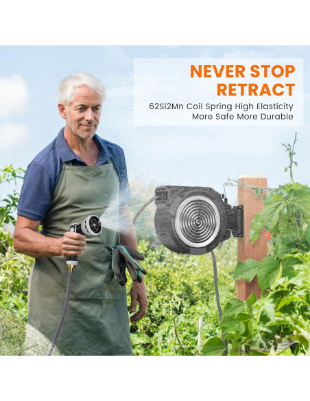 Carrete de Manguera de Jardín Retráctil AYURA 20,12 m UV