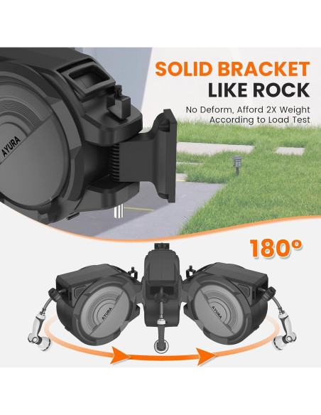 Carrete de Manguera de Jardín Retráctil AYURA 20,12 m UV