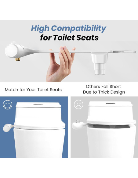 Accesorio de Bidet Shikitek Ultra Delgado Doble Boquilla Plata