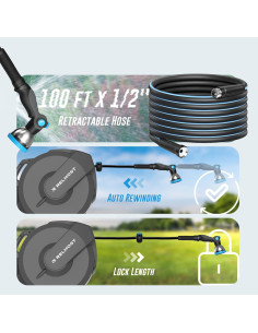 Carrete de Manguera de Jardín Relhost 30 m x 1.27 cm Automático 2