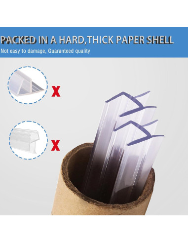 Paquete de 2 sellos inferiores ELYXIAN para puertas de ducha 6mm x 91.44cm