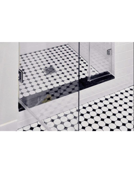 Umbral de Ducha Tenedos de Mármol Negro Pulido 15.24x1.57 cm