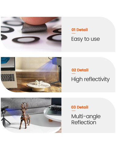 Marcadores de Escaneo 3D Creality 6 mm - 10 Hojas 400 Puntos