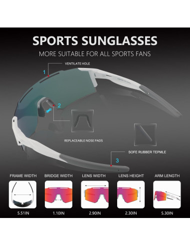 Gafas de sol OULAIQI para ciclismo con lentes intercambiables