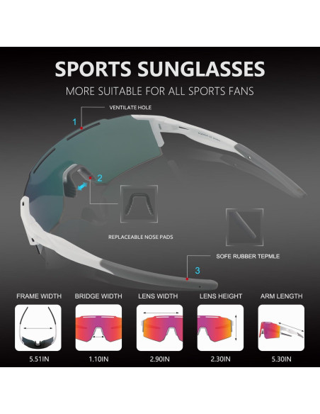 Gafas de sol OULAIQI para ciclismo con lentes intercambiables