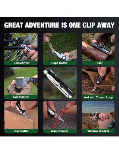 Cuchillo Multiherramienta Mossy Oak 12 en 1 con Mango G10