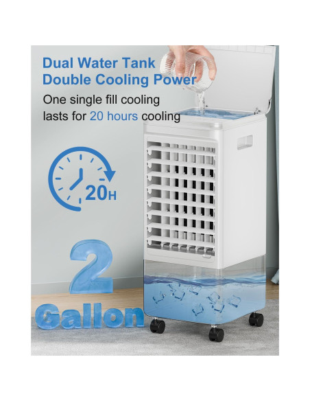 Acondicionador de aire portátil AIRTHRYL 205, 4 modos, 3 velocidades