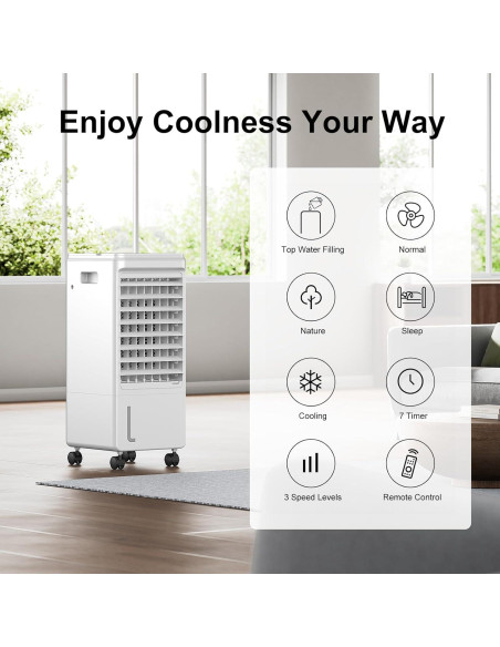 Acondicionador de aire portátil AIRTHRYL 205, 4 modos, 3 velocidades