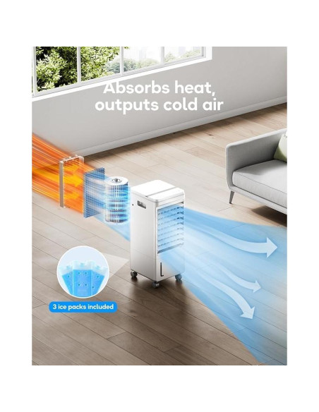 Acondicionador de aire portátil AIRTHRYL 205, 4 modos, 3 velocidades