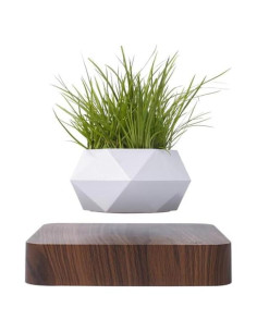 Maceta Flotante Magnética LMingKun - Grano de Madera Oscura