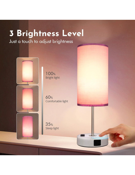 Lámpara de Mesa Táctil Gugsey con USB y 3 Niveles de Luz