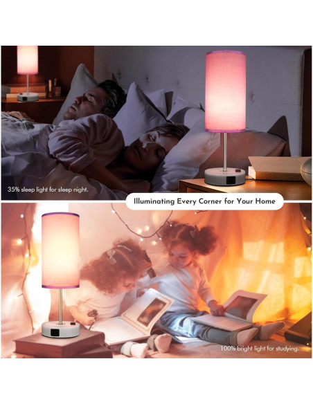 Lámpara de Mesa Táctil Gugsey con USB y 3 Niveles de Luz