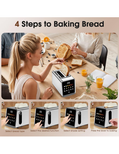 Tostadora Digital Foyoconven 2 Rebanadas Acero Inoxidable 900W