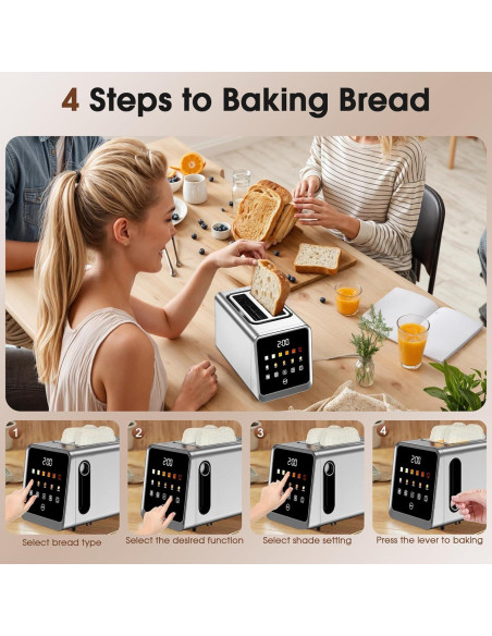 Tostadora Digital Foyoconven 2 Rebanadas Acero Inoxidable 900W