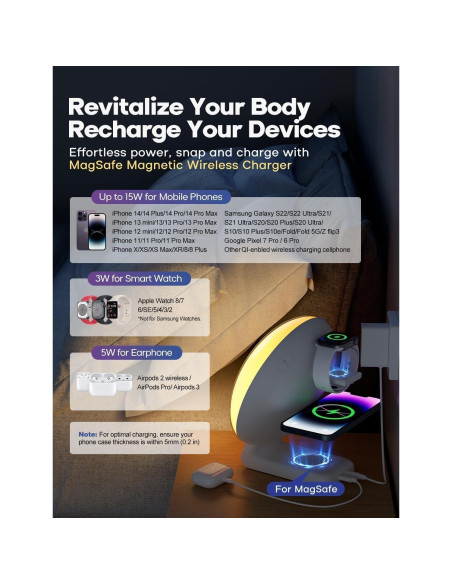 Reloj Despertador Inteligente Dekala con Carga Inalámbrica