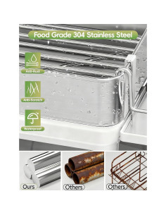 Estante de Secado de Platos CosyPic Acero Inoxidable Blanco 1 Nivel 2