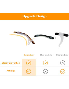 Mangas de agarre para gafas - Silicona antideslizante 6 pares 2