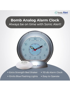 Reloj Despertador Sonic Alert Sonic Bomb 113dB con Vibrador 2