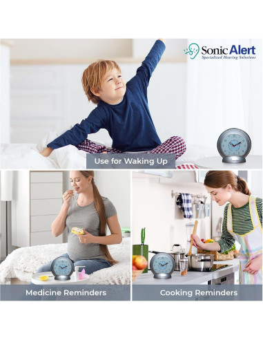 Reloj Despertador Sonic Alert Sonic Bomb 113dB con Vibrador