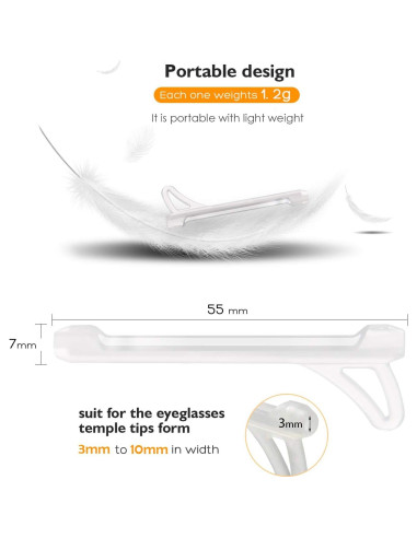 Mangas de agarre para gafas TOPOPTIC 6 pares antideslizantes
