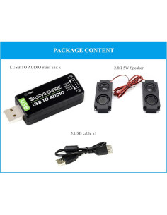 Módulo de Audio USB UeeKKoo con Altavoz 8 5W, Compatible Raspberry Pi 2