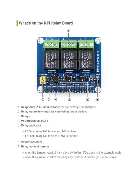Módulo de Relé de Alimentación Waveshare para Raspberry Pi
