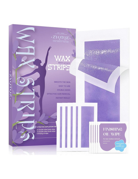 Tiras de Cera ZYQTQZ 60 Unidades - Depilación Cuerpo y Cara