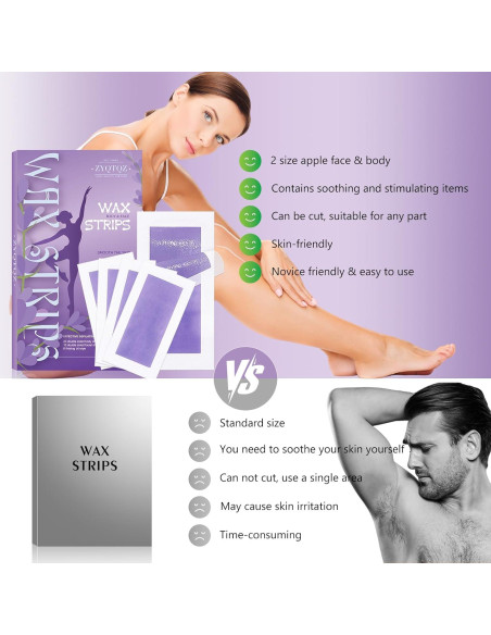 Tiras de Cera ZYQTQZ 60 Unidades - Depilación Cuerpo y Cara