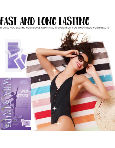 Tiras de Cera ZYQTQZ 60 Unidades - Depilación Cuerpo y Cara