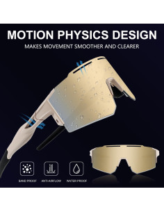 Gafas de Ciclismo OULAIQI Xq-550A Oro con Lentes Intercambiables 2