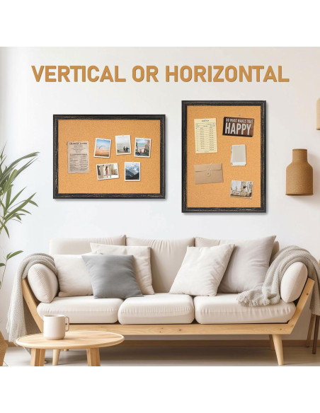 Tablero de Corcho Dollar Boss 61x46 cm Negro con Marco de Madera