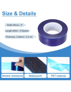 Cinta Protectora Removible PATIKIL 5cm x 200m Azul PE 2