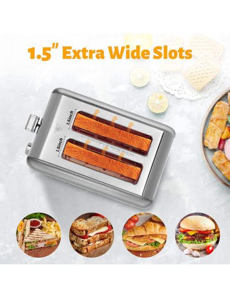 Tostadora HealSmart Acero Inoxidable 2 Rebanadas Plata
