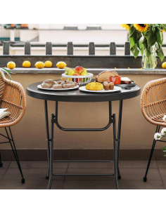 Mesa Plegable Redonda VINGLI 81.28 cm Negra para Eventos 2