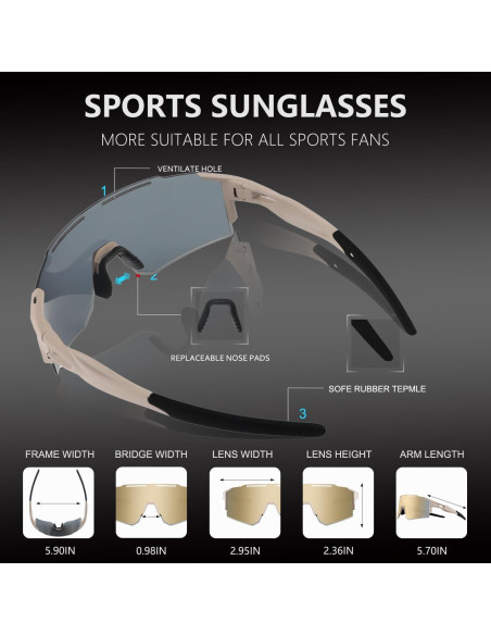 Gafas de Ciclismo OULAIQI Xq-550A Oro con Lentes Intercambiables