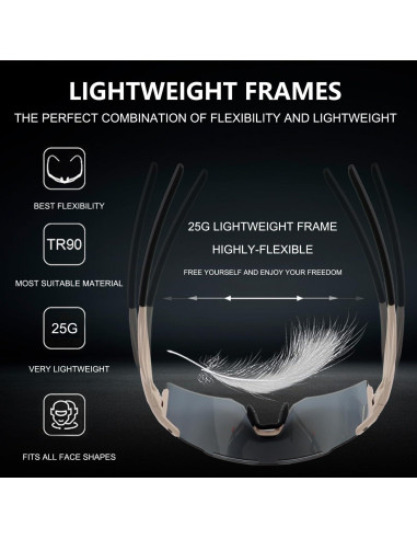 Gafas de Ciclismo OULAIQI Xq-550A Oro con Lentes Intercambiables