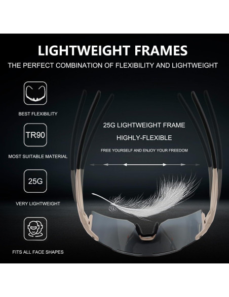 Gafas de Ciclismo OULAIQI Xq-550A Oro con Lentes Intercambiables