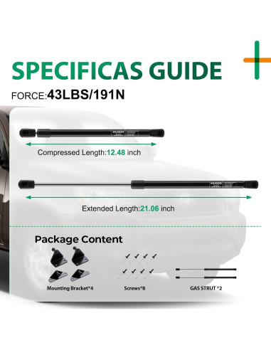 Amortiguadores de Capó Delantero HUOPO para Toyota Tacoma 2016-2023