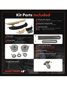 Kit de Cadena de Tiempo A-Premium 12PCS para Toyota y Pontiac 2