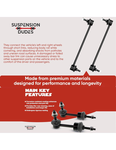 Enlaces de barra estabilizadora Suspension Dudes K80230 - 0.91 kg