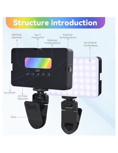 Luz de Conferencia LED Recargable LDGHO KDD001 para Video