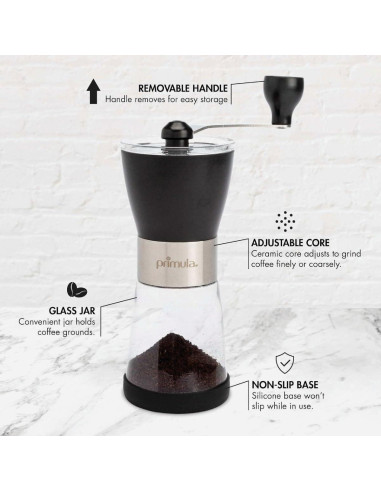 Molino de Café Manual Primula - Acero Inoxidable y Cerámica