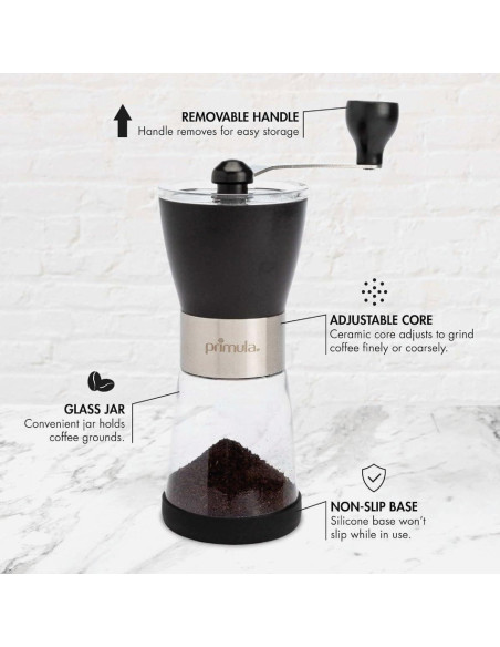Molino de Café Manual Primula - Acero Inoxidable y Cerámica